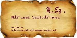Mácsai Szilvánusz névjegykártya